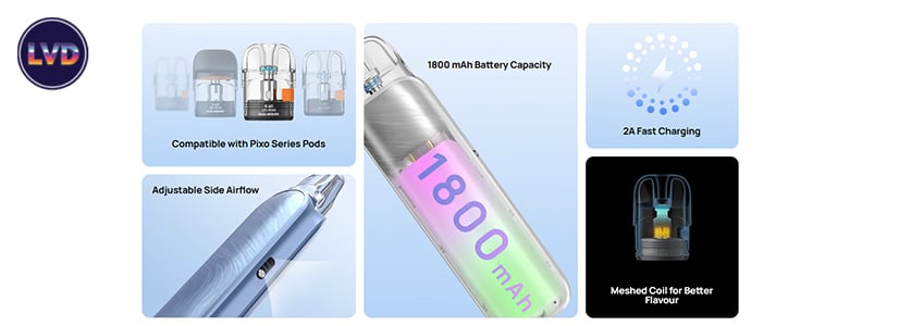 caractéristiques du Kit Pixo Aura 2 d'Aspire